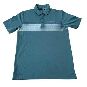 Travis Mathew Polo Golf Shirt Men’s Size Small Green Chest Stripes Classic Prepp